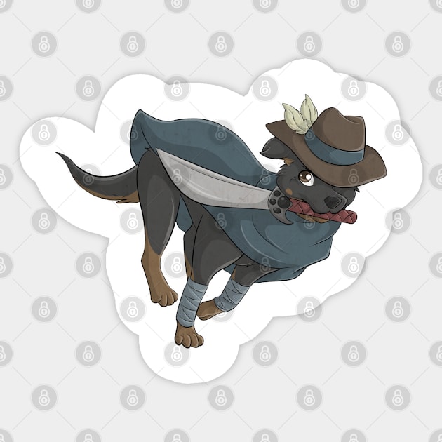 Gorou the Dog Sticker by Fennek